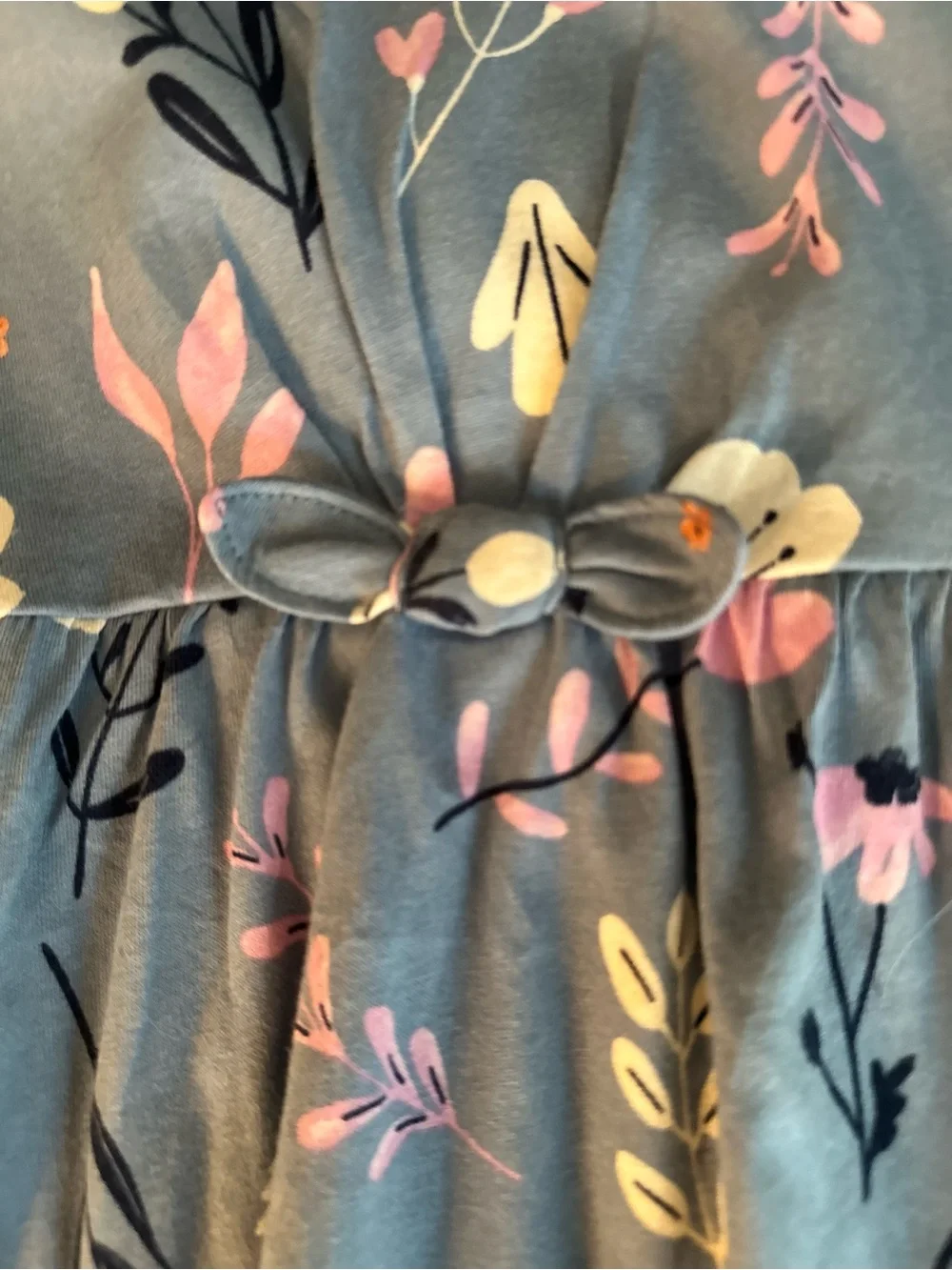 Carter's Gray Floral Print Dress with Pink and Yellow Accents